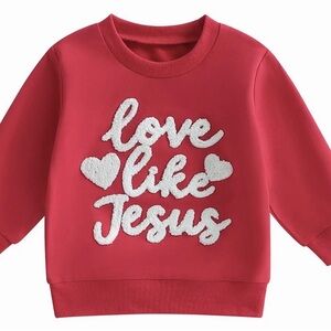 Source Unknown Red Sweatshirt with White Text